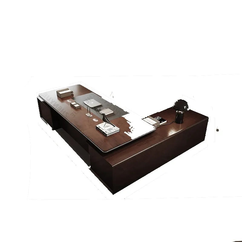 Walnut Solid Wood Leather Boss&