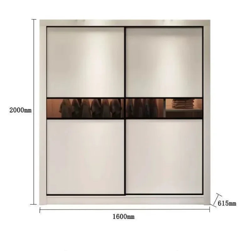Simple Small Bedroom Wardrobe – Complete Furniture Set with Open Closets, Shoe Rack, and Wooden Storage