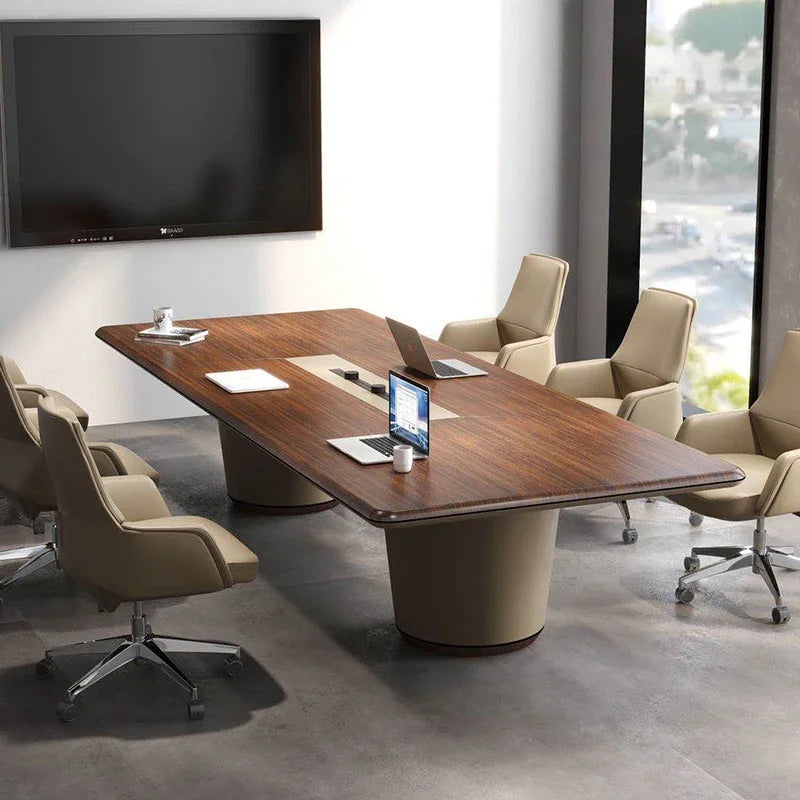 Modern Rectangular Conference Table & Chair Set