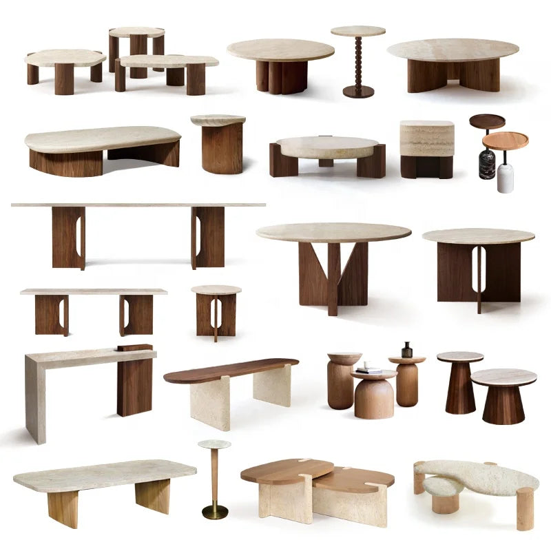 Italian Minimalist Center Table – Modern Irregular-Shaped Natural Marble