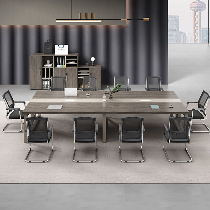 Large Modern Conference Table with Chairs