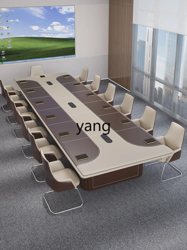 Yjq High-End Affordable Luxury Large Conference Table Modern Conference Room Conference Table and Chair Advanced Customization