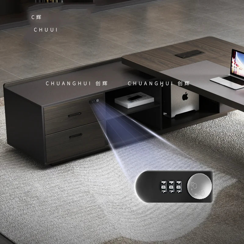 L-shaped standing computer desk