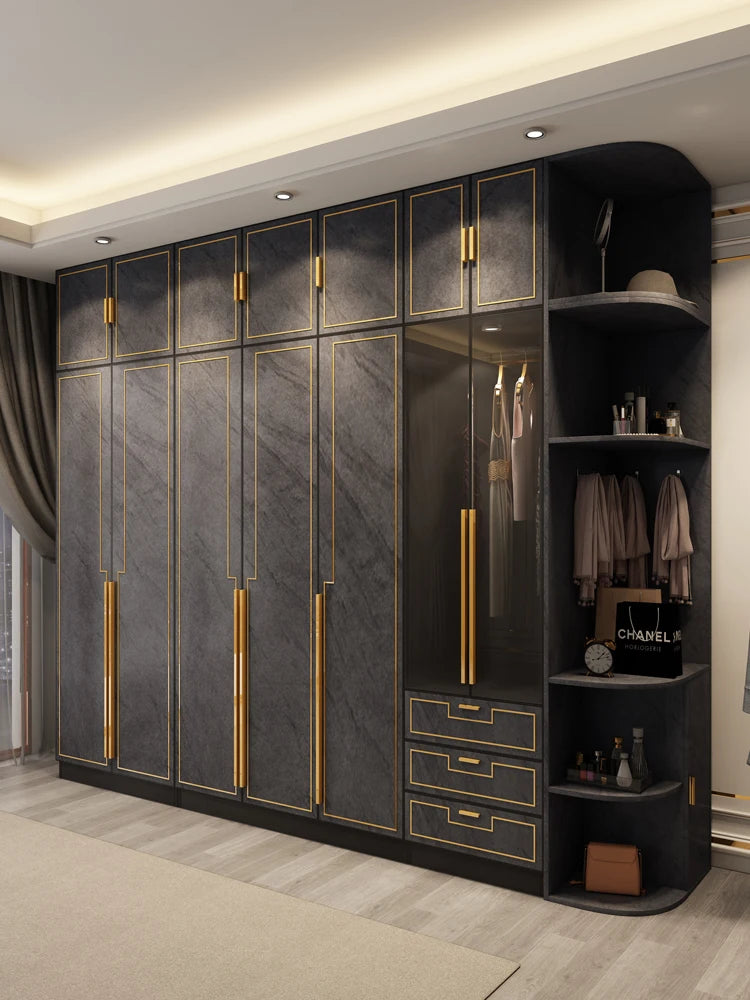 High-Quality Nordic Wardrobe – Luxury Flat Doors, Assembly Required, Economic Family Storage