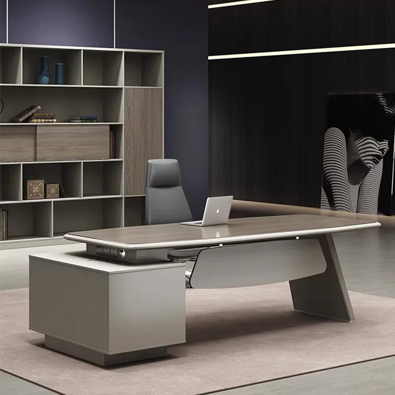 Boss Desk – Simple Modern Large Desk with Socket, Manager & President Office Desk