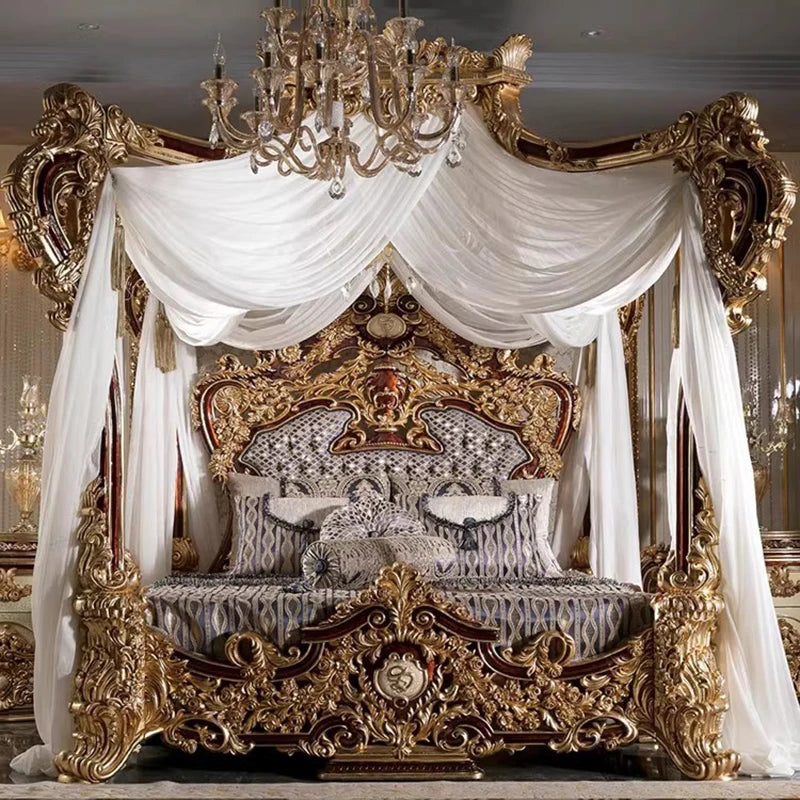 Nordic Wood King Size Bed with Unique Multifunctional Headboard