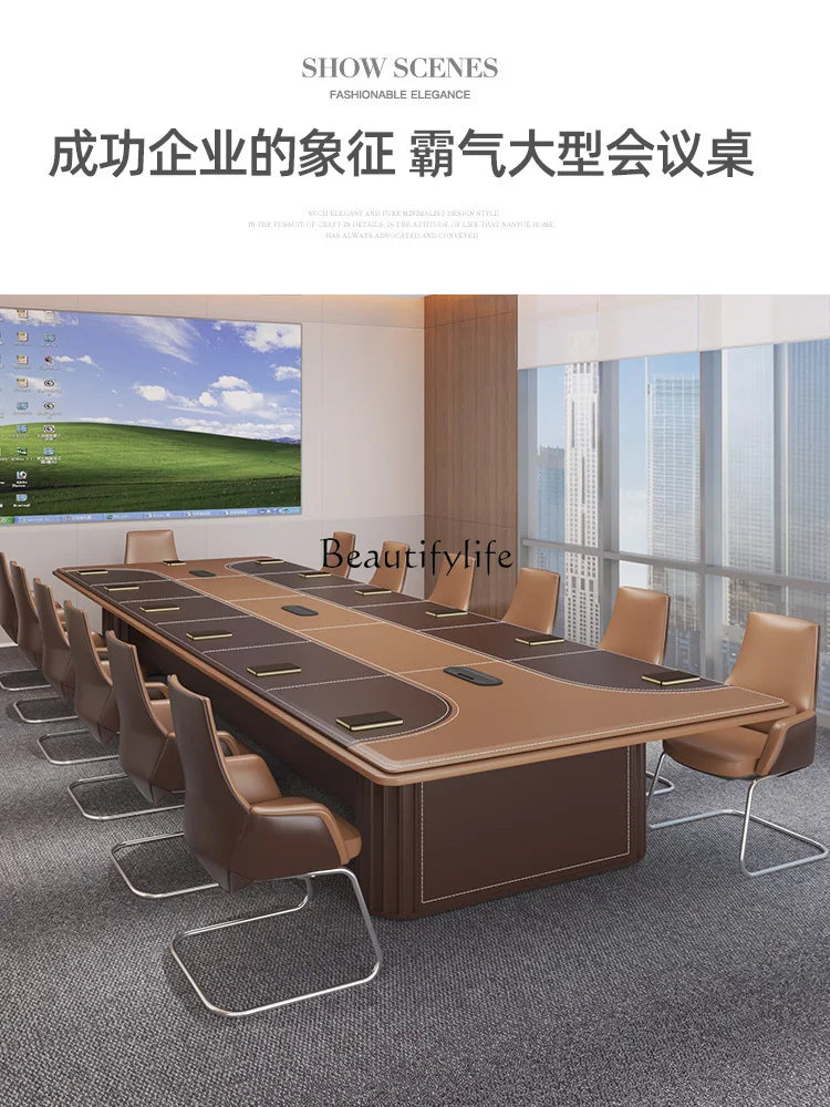 Large Conference Table Simple Modern Conference Room Business Negotiation High-End Desk