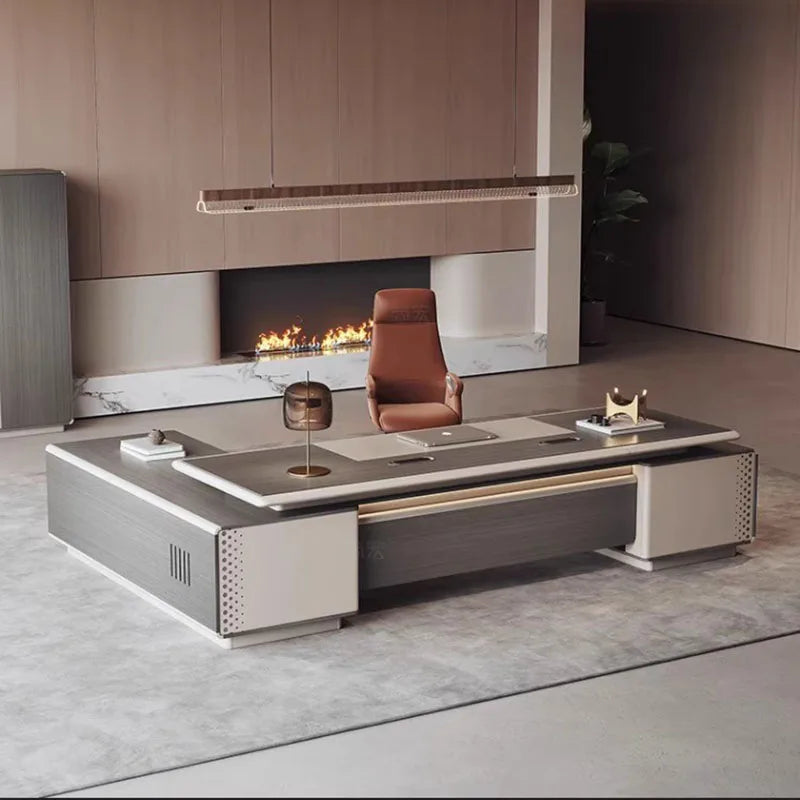 Office Desk Gaming Table Study Computer L Shape Lap Desk Executive Storage Reception Bureau Meuble Media Console Furniture