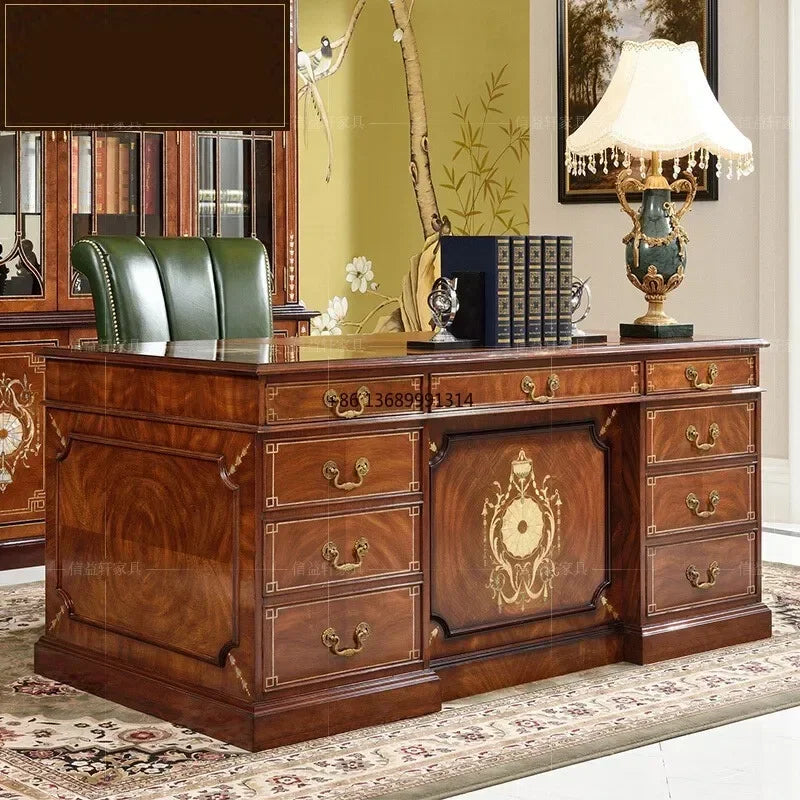 Italian Neoclassical Desk European Solid Wood Computer French Villa Furniture Customization Home Table Carved