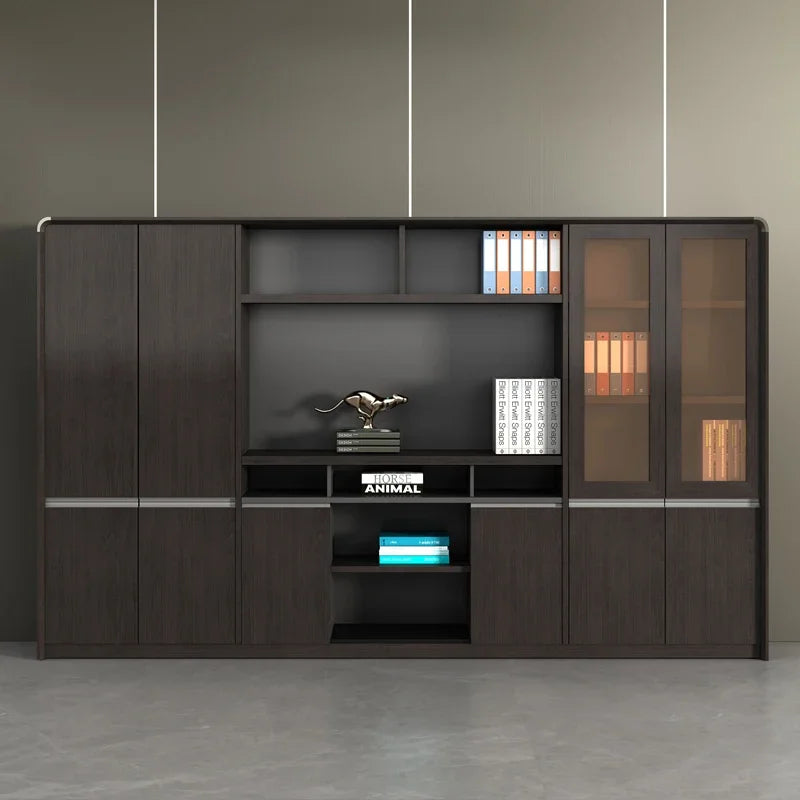Wooded Rangement Filing Cabinet Glass Nordic Designer Display Office Cupboards Stand Large Meuble De Rangement Storage Furniture