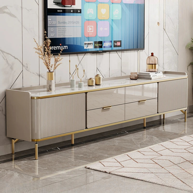 Luxury Modern Display Cabinet – Industrial Floating TV Stand with Storage Shelves