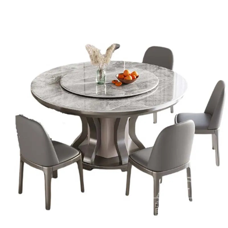 Kitchen Round Dining Table Set Modern Rotator Designer Luxury Dining Table Living Room Nordic Mesas Restaurante Home Furniture