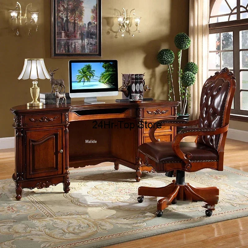 Modern American Leather Office Chair – Soft Cushion Backrest