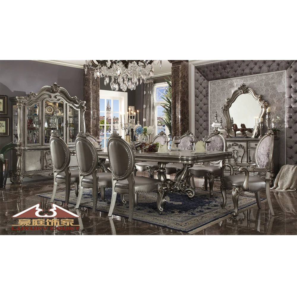 Royal Style Wooden Kind Size Bed With Stool Bedroom Furniture Set
