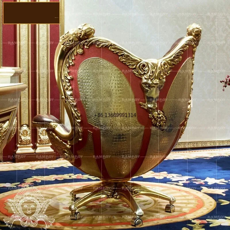 Luxury French Office Chair with Swivel