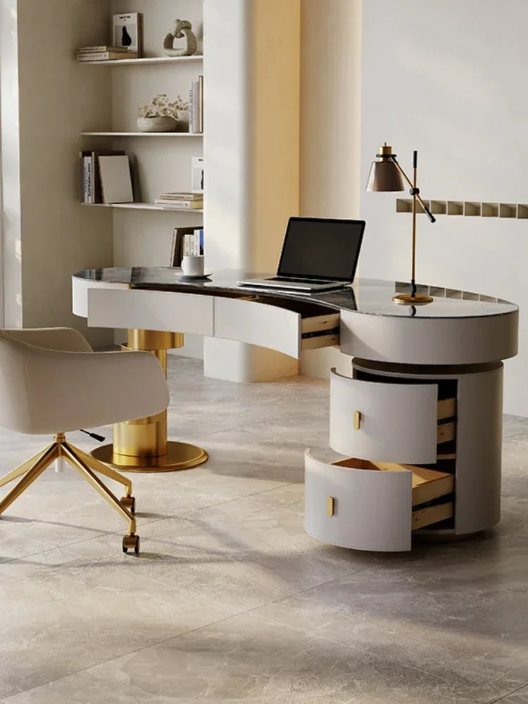 Light Luxury Stone Plate Desk Modern Minimalist Study Creative Home Computer