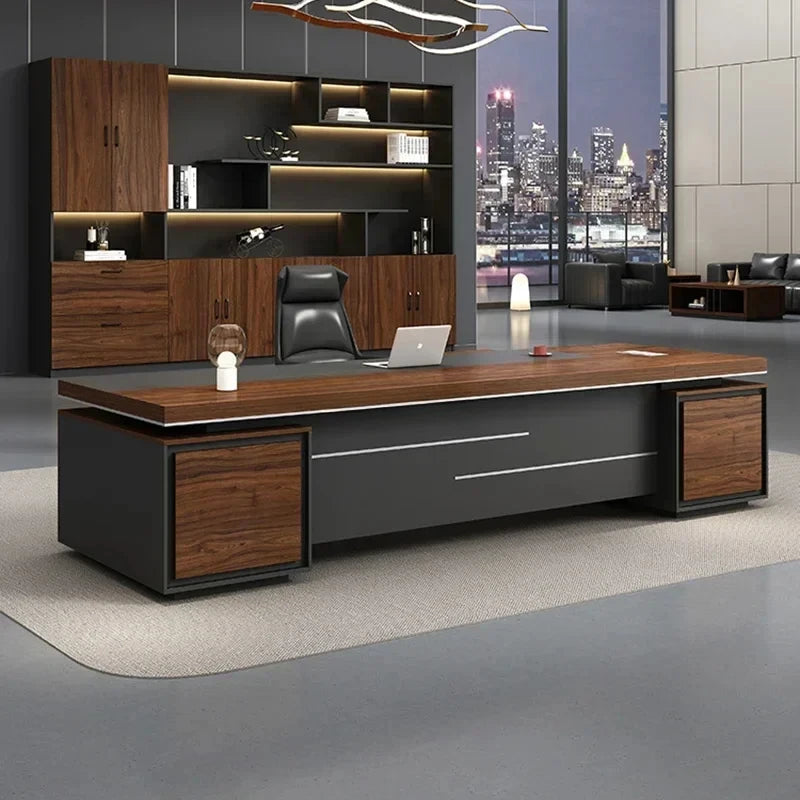 Mid-Century Modern L-Shaped Office Desk