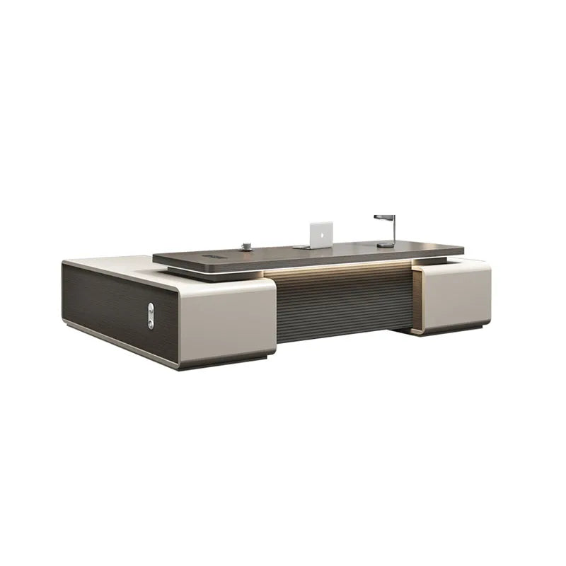 Luxury European executive desk with floor storage and drawers