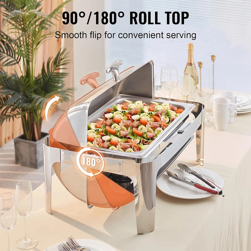 ZC201-1 Roll Top Chafing Dish Buffet Set Commercial Chafer for Catering Rolling Buffet Servers and Warmers