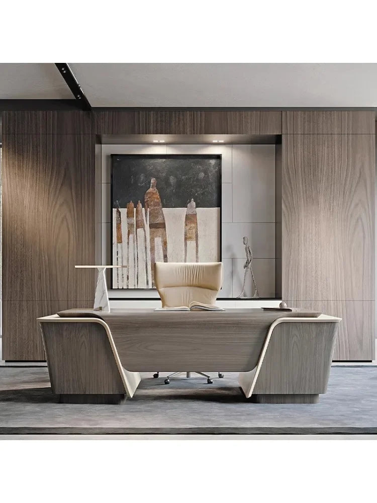 Italian desk household high-end computer desk office light luxury desk and chair combination