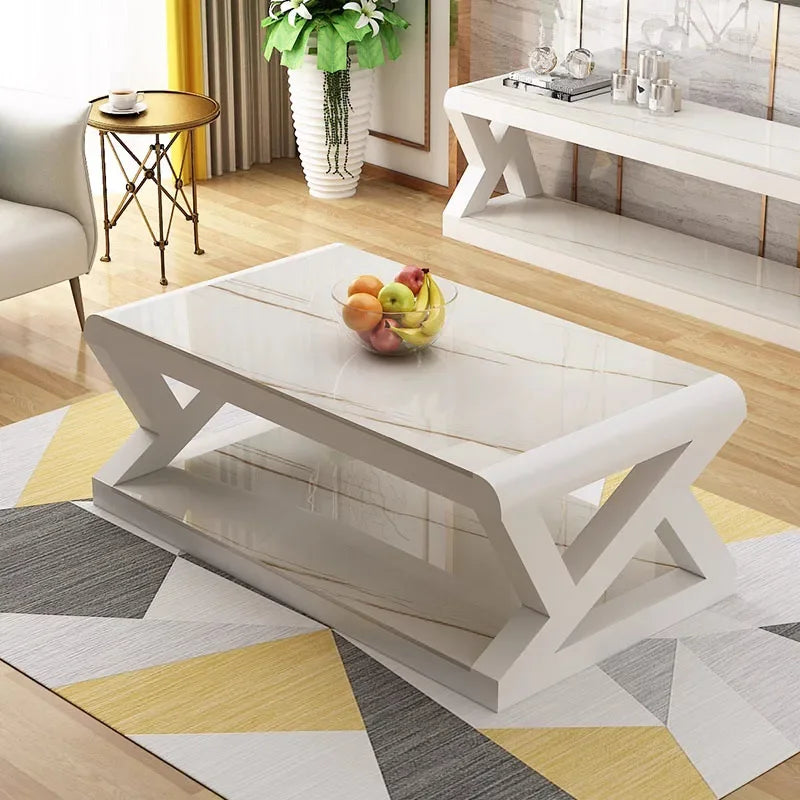 Simple black storage coffee table