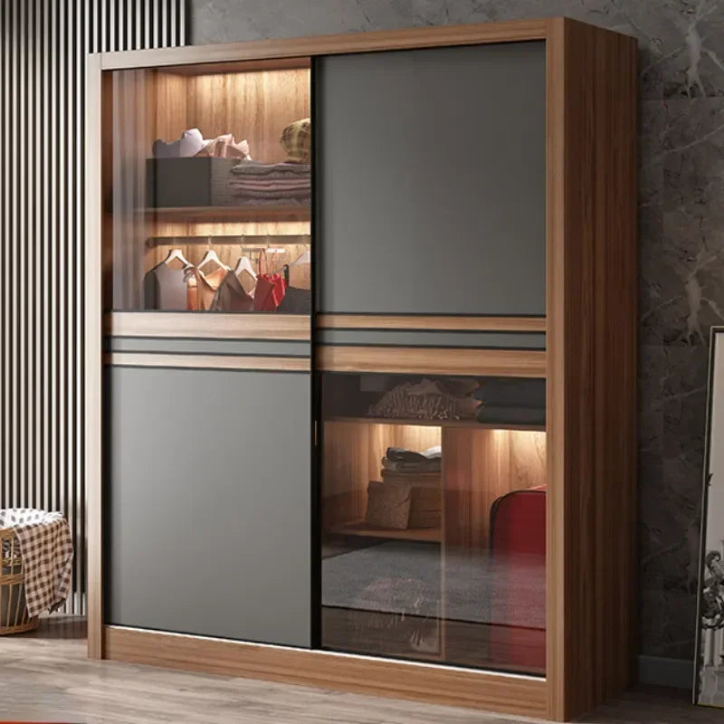 Wardrobe – Plastic Sliding Door Cabinet, Bedroom Storage Organizer, and Dresser Set