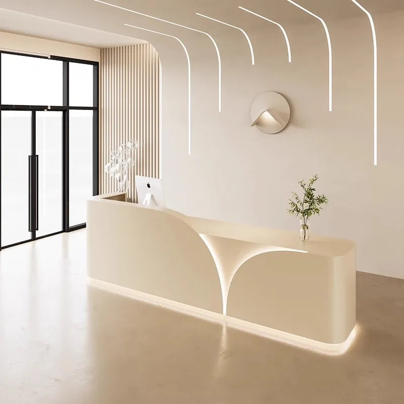 Luxury Mobile Reception Desk—Modern Executive Counter for Spas and Retail Stores