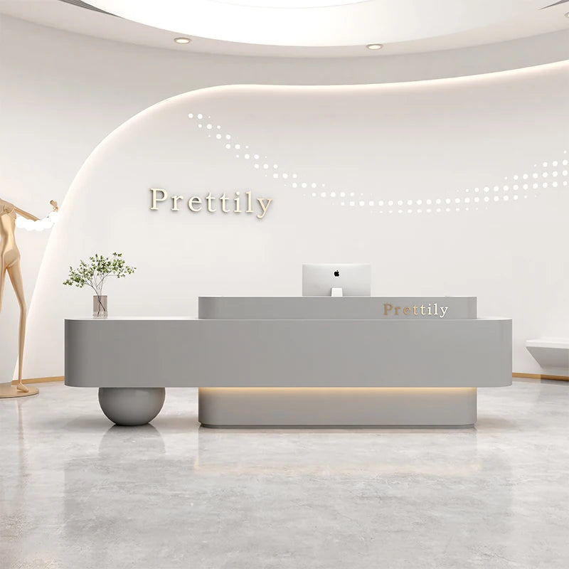 Executive Office Furniture—Professional Reception Desk and Administrator Stand