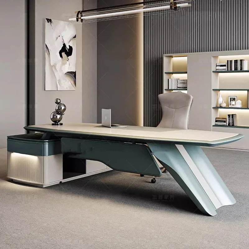 Multifunctional Corner Desk: Executive Workstation for Office and Reading Roo