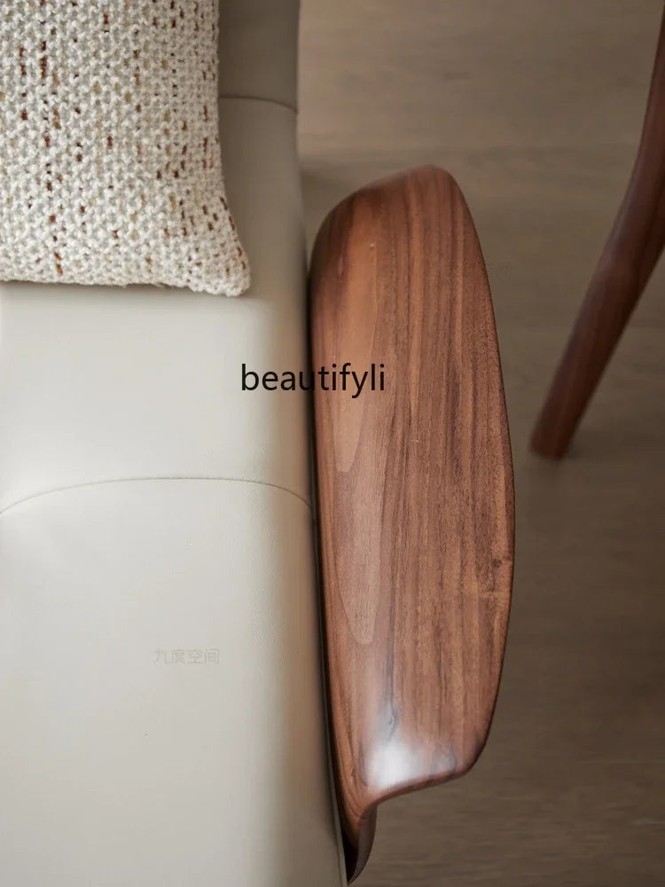 North America black walnut leisure leather recliner