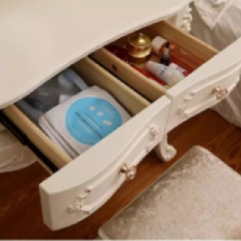 Nordic Luxury Drawer Mirror Vanity Dresser