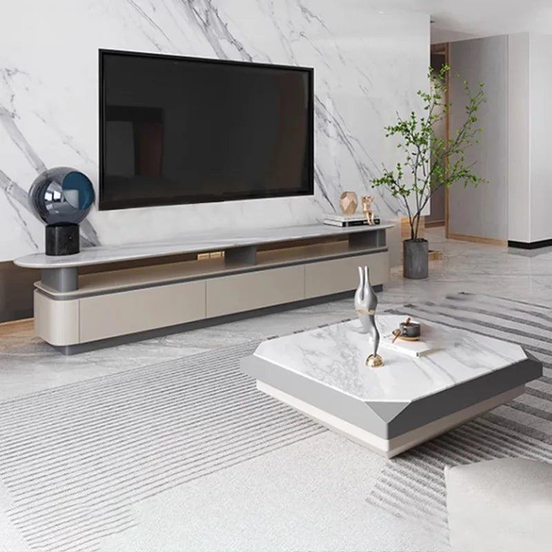 Microcrystalline stone square coffee table