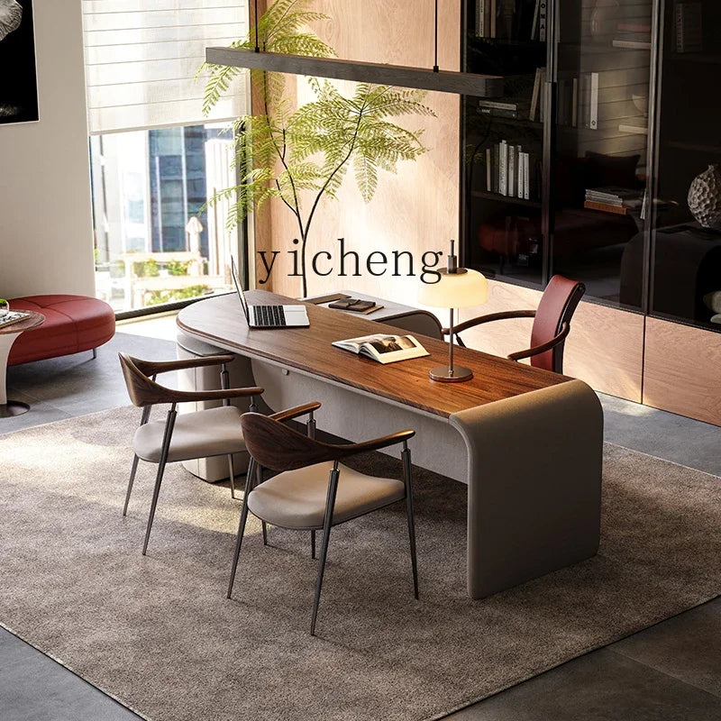 Zws.desk solid wood Italian minimalist modern boss table high-end study desk