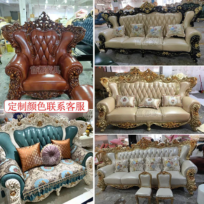 European Genuine Leather Sofa