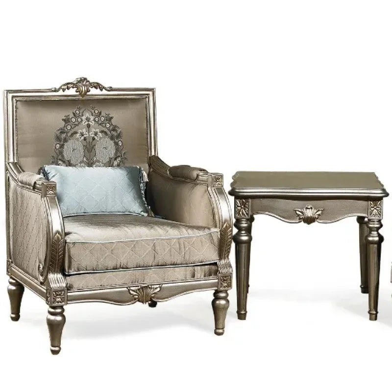 Silver wooden classic sofa set furniture sofa