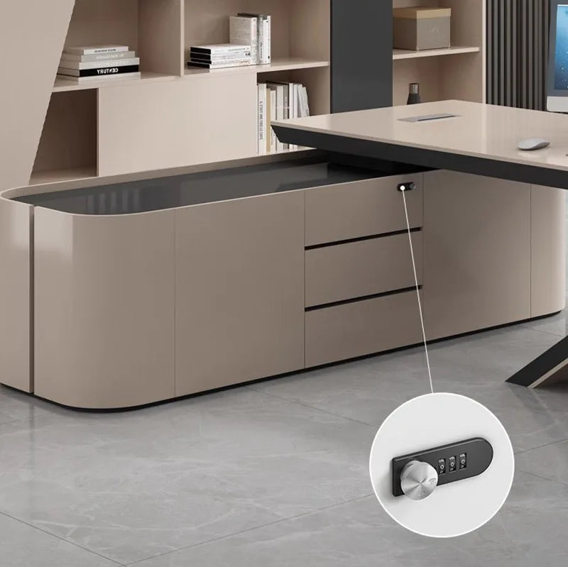 Modern L-Shaped Boss Computer Desk