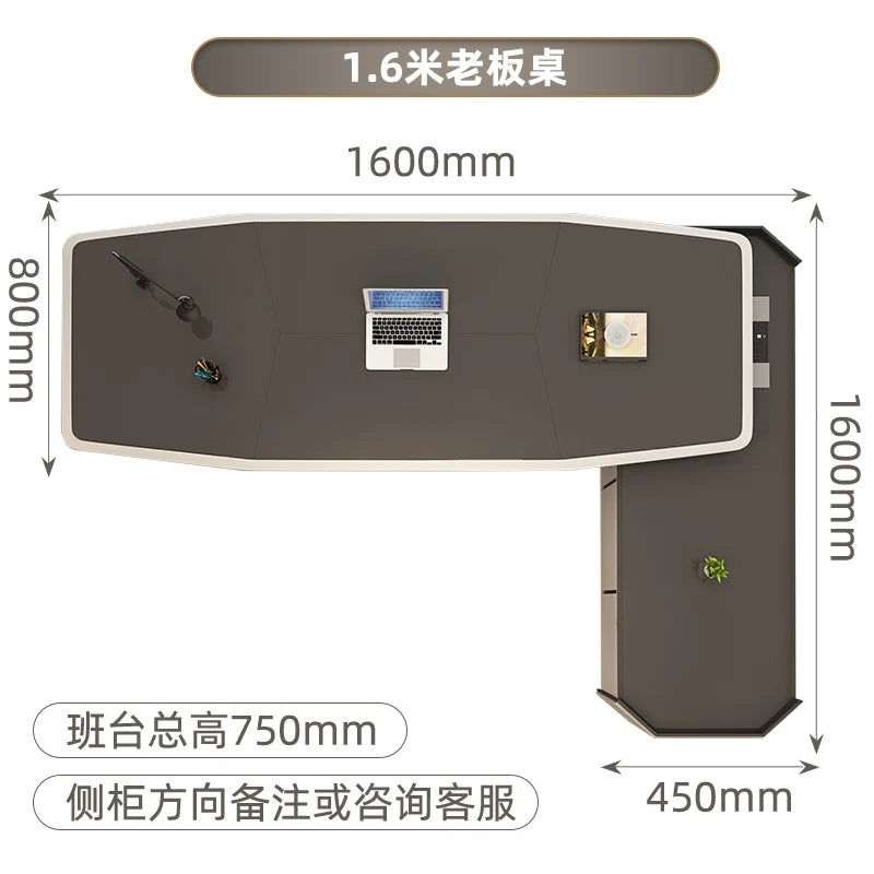 Modern Luxury Conference Desk, Computer Office Desk, Study Table with Storage