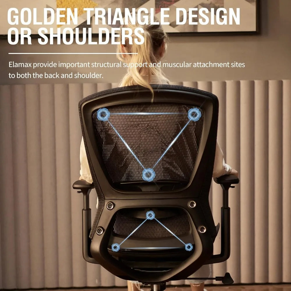 Mesh Office Chair,Ergonomic Computer Desk Chair,Sturdy Task Chair- Adjustable Lumbar Support & Armrests,Tilt Function,Comfort