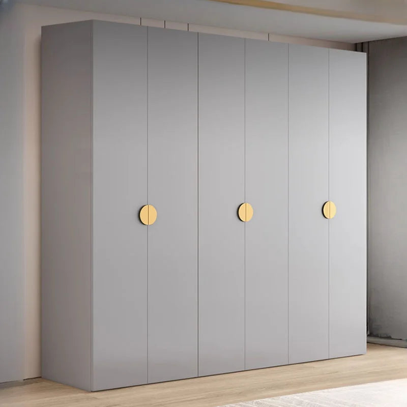 Grey Storage Wardrobe – Large Closet Organizer for Bedroom Clothes