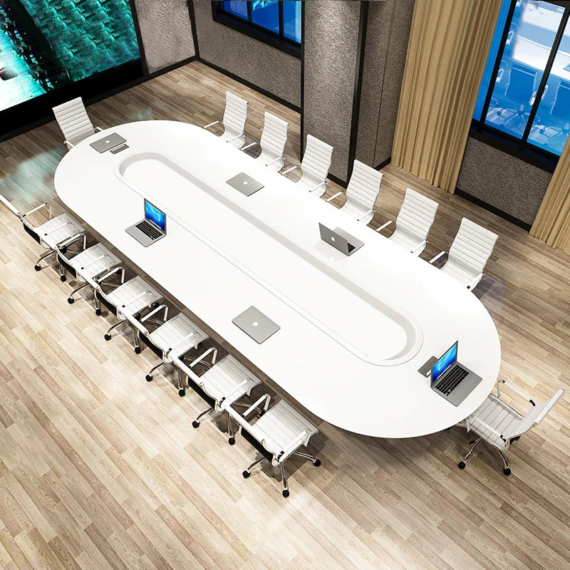 Painted conference table, minimalist modern office, irregular negotiation table and chair combination