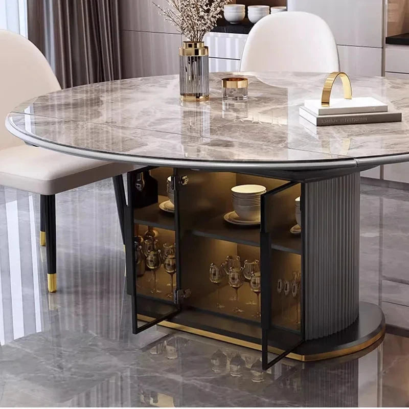 Beauty Art Dining Table – Simple Nordic Marble Oval Dining Table, Minimalist Mesas De Comedor for Kitchen & Home