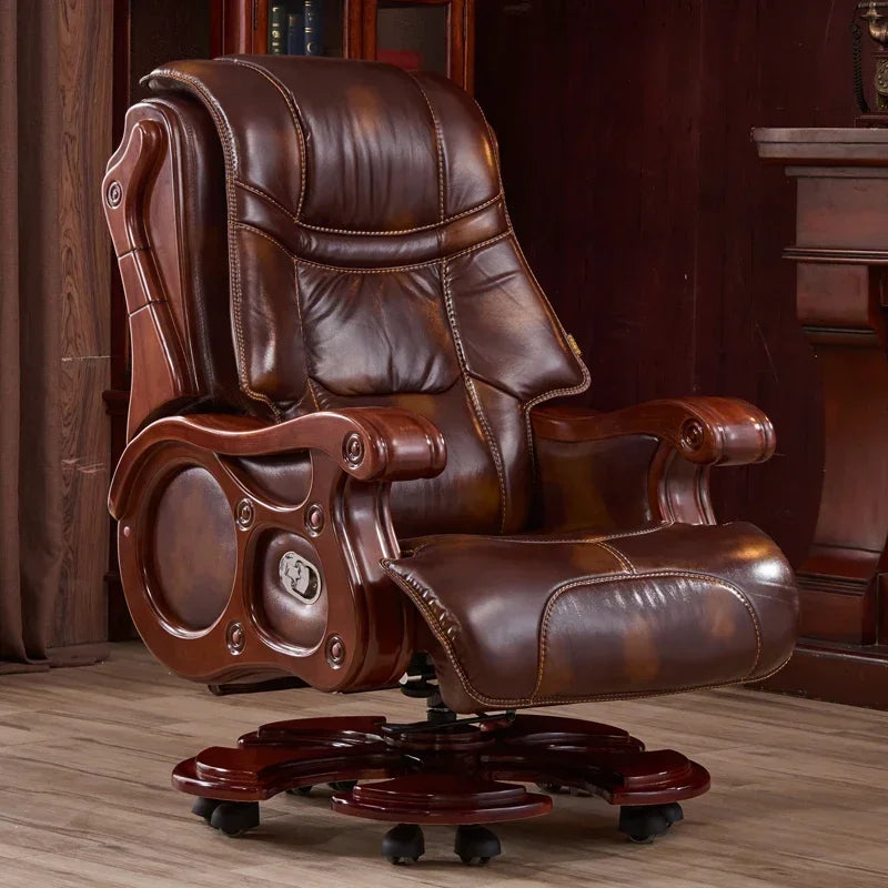 Luxury Ergonomic Office Chair: Massage Feature, Recliner Design