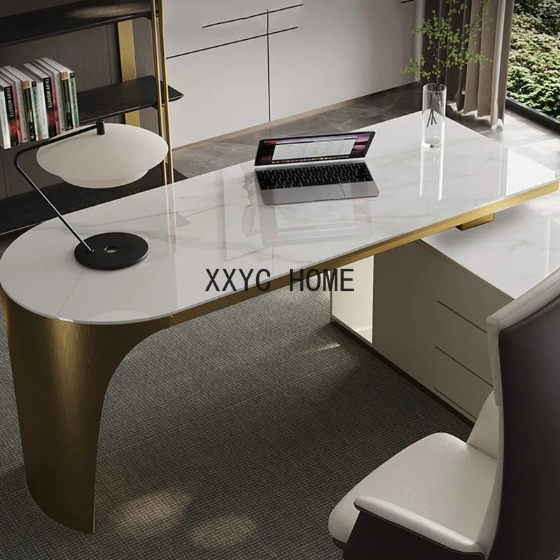 White Rock Board Modern Office Desks Study Corner Computer Writing Luxury Home Computer Desk Chair 책상의자 Office Furniture AA
