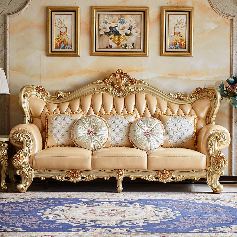 High Back Leather Sofa Chair – Designer Lounge Loveseat for Living Room