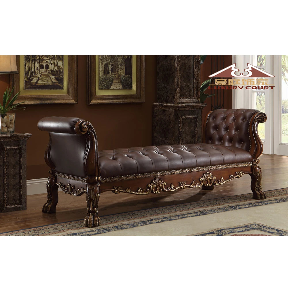 Luxury Bedroom Furniture Genuine Leather Queen/king Size Beds