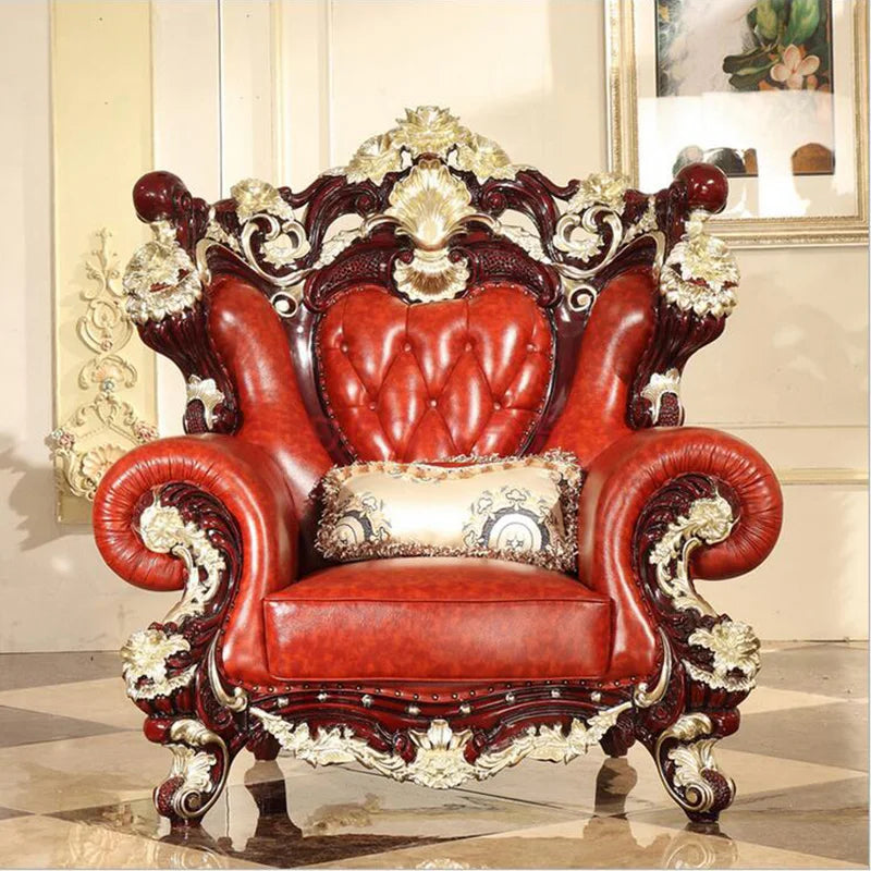 high quality European antique living room sofa furniture genuine leather set FS506