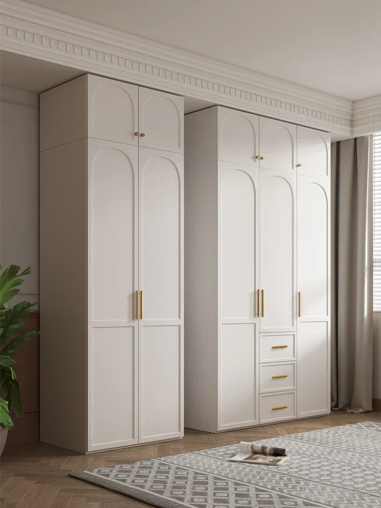 French wardrobe bedroom home desk dresser integrated storage cabinet Small apartment economy wardrobe