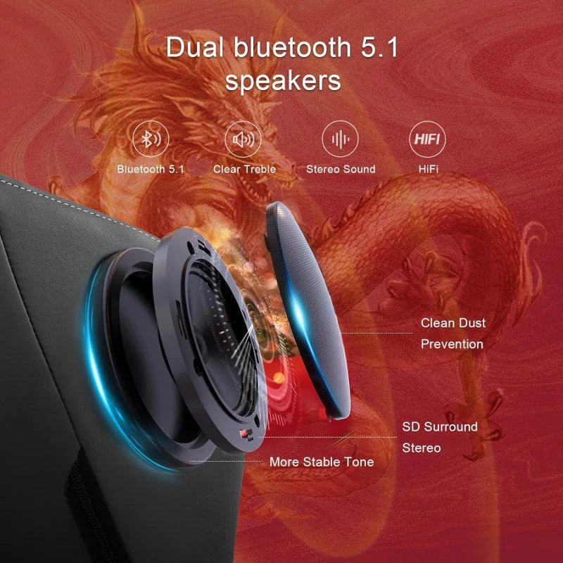 Gaming Chair with Bluetooth Speakers and Footrest,Dragon Series Video Game Chair,Heavy Duty Ergonomic Chair,Esports Gaming Chair