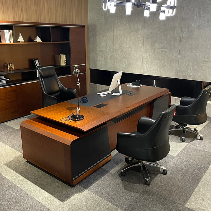 Luxury gaming desk, computer desk with filing cabinets