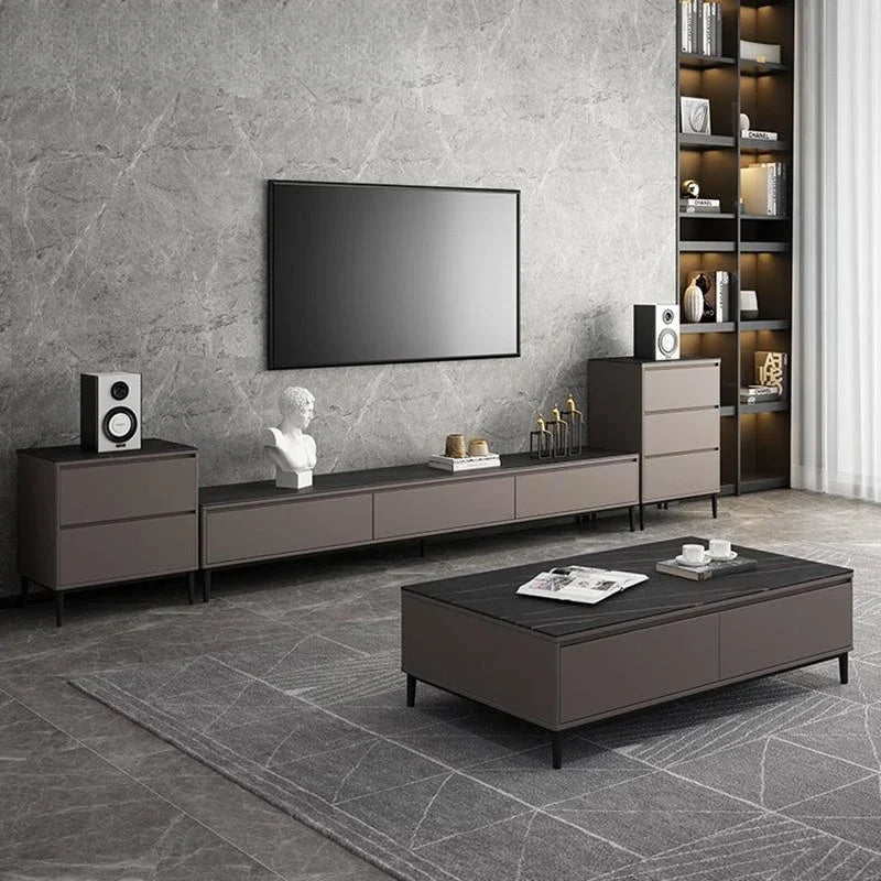 Entertainment Center: Modern Gold TV Console Stand, Luxury Nordic Furniture for Media and Multifunctional Home Use.